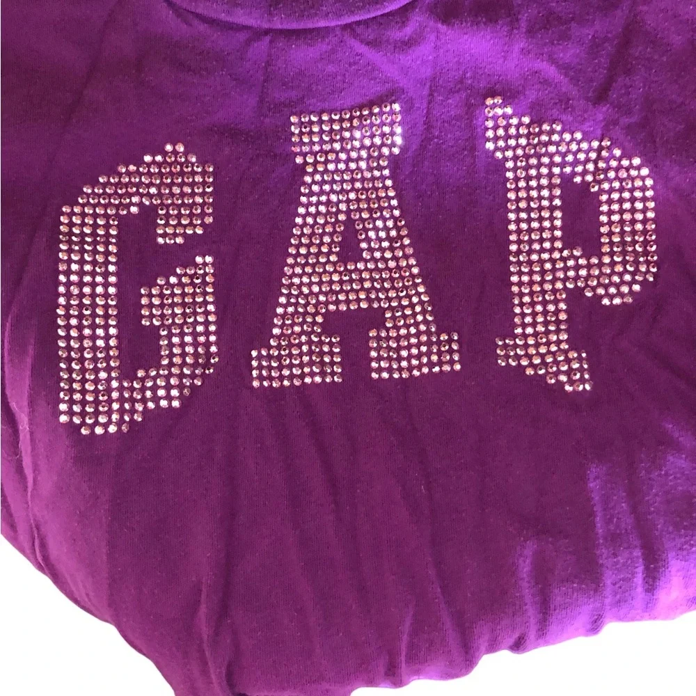 GAP logo Purple‎ Glam Tee with Pink Shiny Accents Sz S 6-7